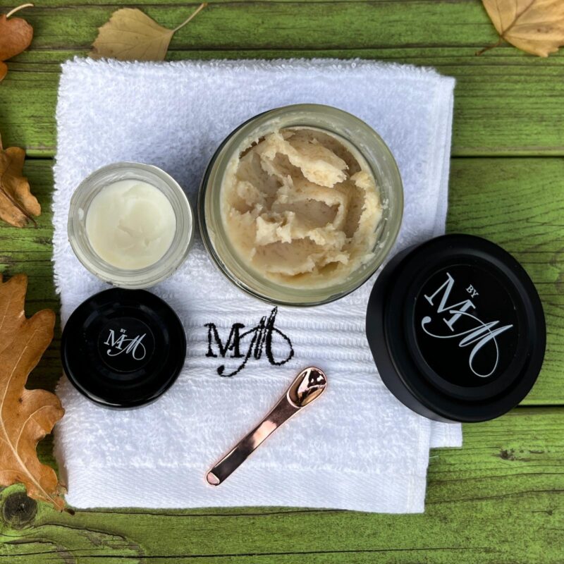 Näohoolduse komplekt – Red Poll + Galloway + puuvillane näorätik + roostevabast terasest spaatel (Tallowmar)