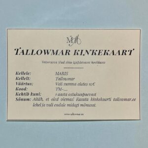 Tallowmar-Kinkekaart-NR-1.-kreem.