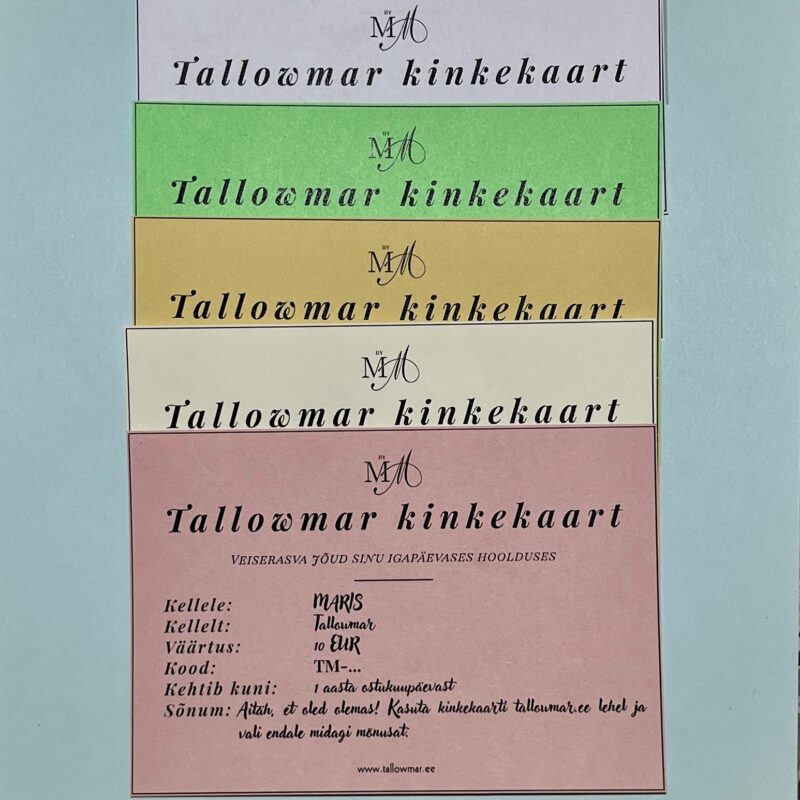 Tallowmar-Kinkekaart-valik NR-2.